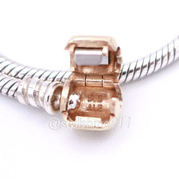 Authentic PANDORA Sterling Bracelet with 14K Gold Clasp - 590702-HG-B - Picture 6 of 11